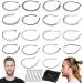 XunYee 18 Pieces Metal Wavy Headband Hair Bands for Men Bulk Elastic and 50 Pieces Black Lock in Place Hair Pins Simple Hair Clips Non Slip Hair Accessories Women Men Boys Girls Hoop