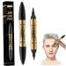 Eyebrow Pencil Liquid Eyebrow Pen 2 in 1 Dual-ended Eyebrow Waterproof & Long Lasting Liquid Eyeliner Pen Four-tip Brow Pencil for Women Gift Light Coffee