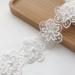 Embroidered Flower Lace Pearl Trim Ribbon Wedding Applique DIY Craft Ribbon White -3Yards (2)
