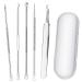 Smukdoo Blackhead Remover Tool Set 5 PCS Curved Tweezer Blackhead Removal Tools Pimple Spot Popper Removal Tool