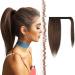 Fine ponytail Extensions smooth long ponytail extension hair part braid clip in ponytail extension brown & light brown mixed synthetic hair extensions hair extension for women 30 cm brown & light brown mixed - wrap around 30 cm (1 Pack)