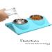 UPSKY Double Dog Cat Bowls - Premium Stainless Steel No-Spill Resin Feeder for Cats & Small Dogs (Sky Blue) - Buy Online on GoSupps.com
