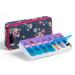 Pill Organizer Case Box 7 Days Round Vitamin Organizer Box (Blue Grey)