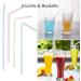 FOREVERIE 500 Counts Individually Wrapped Disposable Straws Plastic for Drinking Flex & Bendy Common 0.24 Inch Calibre 8.27 Inches Length Striped Color Soft Thin Bulk Package - Buy Online on GoSupps.com
