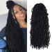 Ubeleco Soft Locs Crochet Hair, 24 inch Faux Locs Crochet Hair 6 Packs Pre-looped Curly Wavy Locs Crochet Hair For Women Extensible Synthetic Hair Extension(24 Inch,1B#) 24 Inch (Pack of 6) 1B#
