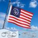 Affordura US Yacht Ensign Boat Flag 12x 18 inch Nautical Flag with 4 Boat Flag Clips (0.8-1.4 in) Sewn and 2 Brass Grommets 12*18 inch