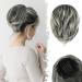 BARSDAR RADES HAARDUTT Extension Short Pferance Dut Gray Hair Chignon With Kamm Clip Dutt Urban Condolas Cordelae Dutt synthetic hair part extension for women daily (gray & white tips) 20cm gray & white tips