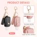 2Pcs Hand Sanitizer Keychain | Portable Leather Holder (30ml) for Travel | Refillable Case for Lotion & Liquid Soap - Black & Pink - Buy Online on GoSupps.com