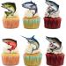 18pcs Fishing Cupcake Toppers for Boys Men Father Glitter Fish Cupcake Toppers Big Fish Fishing Cake Decorations Gone Fishing Party Supplies Decorations - Buy Online on GoSupps.com
