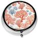 Coral Reef Round Pill Box - 3 Compartment Portable Travel Medicine Organizer | Mini Decorative Pill Case for Vitamins & Tablets - Buy Online on GoSupps.com