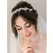 SWEETV Pearl Bridal Headband - Silver Crystal Leaf Tiara for Women | Wedding Hair Accessories - Buy Online on GoSupps.com