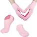 Soft Cotton Gel Moisturizing Spa Gloves and Socks for Cracked Dry Skin for Women and Men (Pink) Rose