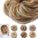 Scrunchy Scrunchie Hair Bun Updo Ponytail Hairpiece Curly Messy Donut Chignons -Light Brown & Bleach Blond 25g 25 g Light Brown & Bleach Blond