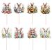 Easter Bunny Cupcake Toppers 8 Pcs Bunnies Cake Topper Reusable Easter Cupcake Toppers Wafer Rice Paper Cake Toppers Easter Party Cake Decorations