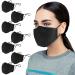 Ansta fabric mask 7-piece washable face masks made of cotton multifunctional for women and men washable reusable unisex adjustable dust protection black