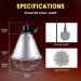 BrightArk 250W Poultry Heat Lamp with 2.5M Wire and 2M Hanging Chain - Energy Saving Switch, Livestock Breeding Brooder Lamp for Puppies, Chicks, Piglets, Reptiles (No Bulb) - Buy Online on GoSupps.com