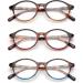 JM 3 Pack Vintage Round Reading Glasses - Spring Hinge Readers for Men & Women - +0.5 Diopters Mixed Color - Buy Online on GoSupps.com