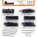 Rustark 380Pcs 2 Styles Black Hair Pins Kit with Storage Box Includes Bobby Pins Buns U Shaped Hair Pins and Rubber Hair Bands for Women Girls Kids for All Hair Types