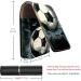 Stylish Leather Lipstick Case & Organizer with Mirror - Mini Lip Gloss Holder Abstract Football Design - Buy Online on GoSupps.com