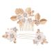 Gogogmee 1 Set Leaves and Flowers Hair Comb Flower Clips for Hair Womens Headpiece Flower Hair Combs Hair Comb Clips Wedding Hairpin Wedding Hair Comb Bride Hair Comb Girl Headpiece