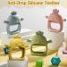 4 Pack Silicone Baby Teething Toys for 0-6 Months | Anti-Dropping Wrist Teethers | Chick Baby Chew Toy for Sucking Needs - Buy Online on GoSupps.com