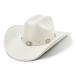 FLUFFY SENSE. Cowboy Hat for Women and Men with Shapeable Wide Brim - Felt Cattleman Western Hats for Cowboys and Cowgirls Large-X-Large Ivory White