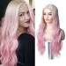 Lace Front Wigs Ombre Pink Wig 22Inch Pink Long Body Wave Wig Natural Hairline 5" Deep Part HD Transparent Lace, Heat Resistant Kanekalon Futura Fiber