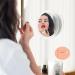6-Inch Snowflakes Travel Magnifying Mirror with 15x Magnification and Suction Cups for Easy Makeup Application and Precision Grooming - Buy Online on GoSupps.com