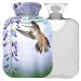 Naanle hot hot water bottle with reference Kolibri lavender Transparent hot water bottle 1l of warm head for menstrual cramps pain relief handfoots heat and cold therapy