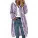 Hanxiulin fleece jacket plush jacket cuddly jacket women winter jacket long -sleeved winter coat jacket warm cozy lined coat outerwear winter warm trench coat xl purple