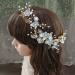 Minkissy Wedding Hair Comb - Pearl Crystal Bridal Hair Clip with Rhinestone Flower Decoration in Blue | Ideal Wedding Hair Accessory for Bride & Bridesmaids - Buy Online on GoSupps.com