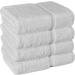 Chakir Turkish Linens 100% Cotton Premium Towels for Bathroom - 27'' x 54'' | 4-Piece Bath Towels Set in White - Buy Online on GoSupps.com