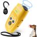 nzonpet Anti Barking Device Ultrasonic 3 in 1 Dog Barking Deterrent Devices 3 Frequency Dog Training and Bark Control 16.4Ft Range Rechargeable with LED Light and Wrist Strap Yellow
