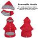 Pethiy Premium Waterproof Dog Raincoat - Stylish Rain Jackets with Removable Hood & Reflective Buttons - Perfect for All Breeds - Red - Buy Online on GoSupps.com