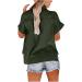 2022 Women's Summer Linen Button Down Shirt - Casual Collared Tee in Army Green - Buy Online on GoSupps.com