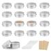 Camelize aluminum empty jar 24 pieces around travel creamose cremation 5ml empty doses with 2 pieces round sticker for lip balm lotion cream masks mini candles cosmetics (silver)