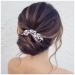 Yheakne Crystal Wedding Hair Comb Silver Rhinestone Hair Comb Barrette Bling Bridal Hair Clips Headpieces Decorative Head Comb Headwear Cz Hair Piece Sparkle Bride Hair Accessories for Women and Girls