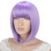 Bob Short Purple Wig with Bangs for Women - Lavender Silky Straight Costume Cosplay Party Daily Use 12 - Heat Resistant Synthetic Hair (Light Purple) - Buy Online on GoSupps.com