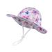 LANGZHEN Beach Sun Protection Hat for Baby Girls Adjustable Toddler Kids Hat Wide Brim Summer Play Hat with Chin Strap maple leaves 1-2 Years