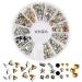 VAGA Professional 3D Nail Art Decorations - Gold and Silver Metal Studs in 12 Shapes - Buy Online on GoSupps.com
