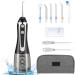 Water Flosser for Teeth H2ofloss Cordless Oral Irrigator IPX7 Waterproof Water Dental Flosser 5 Modes Dental Water Pick USB Rechargeable for 30 Days Use at Home/Travel Black