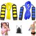 Ponydash Kids Jump Rope 2 Pack - Lightweight, Adjustable & Durable Fitness Speed Jump Rope for Women, Men & Youth - Foam Grips Handles - Blue & Yellow - Buy Online on GoSupps.com