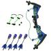 Zing HyperStrike Dominator Bow Pack - 1 Blue Dominator Bow, 4 Blue Zonic Whistle Arrows, 1 Set of Bungee Replacement and 1 Shoulder Strap - Great for Long Range Outdoor Play, for Ages 14 and Up 1 Bow, 4 Arrows
