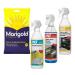 Marigold & HG Cleaner 500ml Bundle Oven Grill&BBQ Cleaner Spray Glass & Mirror Cleaner and Mould Spray with Gloves (M) Powerful Cleaning Solution for a Sparkling Home