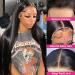 Lace Front Human Hair Wig 24 Inch Black Color | 13x4 HD Transparent Straight Frontal Wig 180% Density | Brazilian Virgin Hair Pre Plucked with Baby Hair for Black Women - Buy Online on GoSupps.com