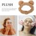 LALAFINA Plush Headband Bear Ear Face Wash Hairband Cartoon Makeup Spa Headwear Elastic Hair Turban Cute Hair Accessories - Buy Online on GoSupps.com