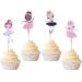 Xsstarmi 24 Pack Ballerina Cupcake Toppers Assembled Colorful Ballet Dancer Baby Girl Cupcake Picks Dancing tutu Cake Decorations for Baby Shower Theme Ballet Girl Birthday Party Supplies