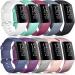 [10 Pack] Soft Silicone Wristbands Compatible with Fitbit Charge 4 Bands, Sports Replacement Straps for Fitbit Charge 4 / Fitbit Charge 3 / Charge 3 SE Women Men (Small, 10 Pack C) Small 10 Pack C
