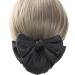 Women Hair Clip,Ribbon Barrette With Net Chignon,Professional Hair Bun Cover, Black Bun Cover Hair Tie, Barrettes Net Snood Hairnet Bow Bow-knot Decor Hair Clip Hairnet,Black