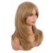 MapofBeauty 20 Layered Bangs Synthetic Wig - Ash Gold Long Hair for Everyday Wear - Buy Online on GoSupps.com
